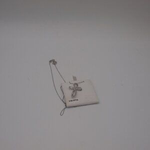 Women's Delicate Twisted Cross Silver Necklace